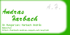 andras harbach business card